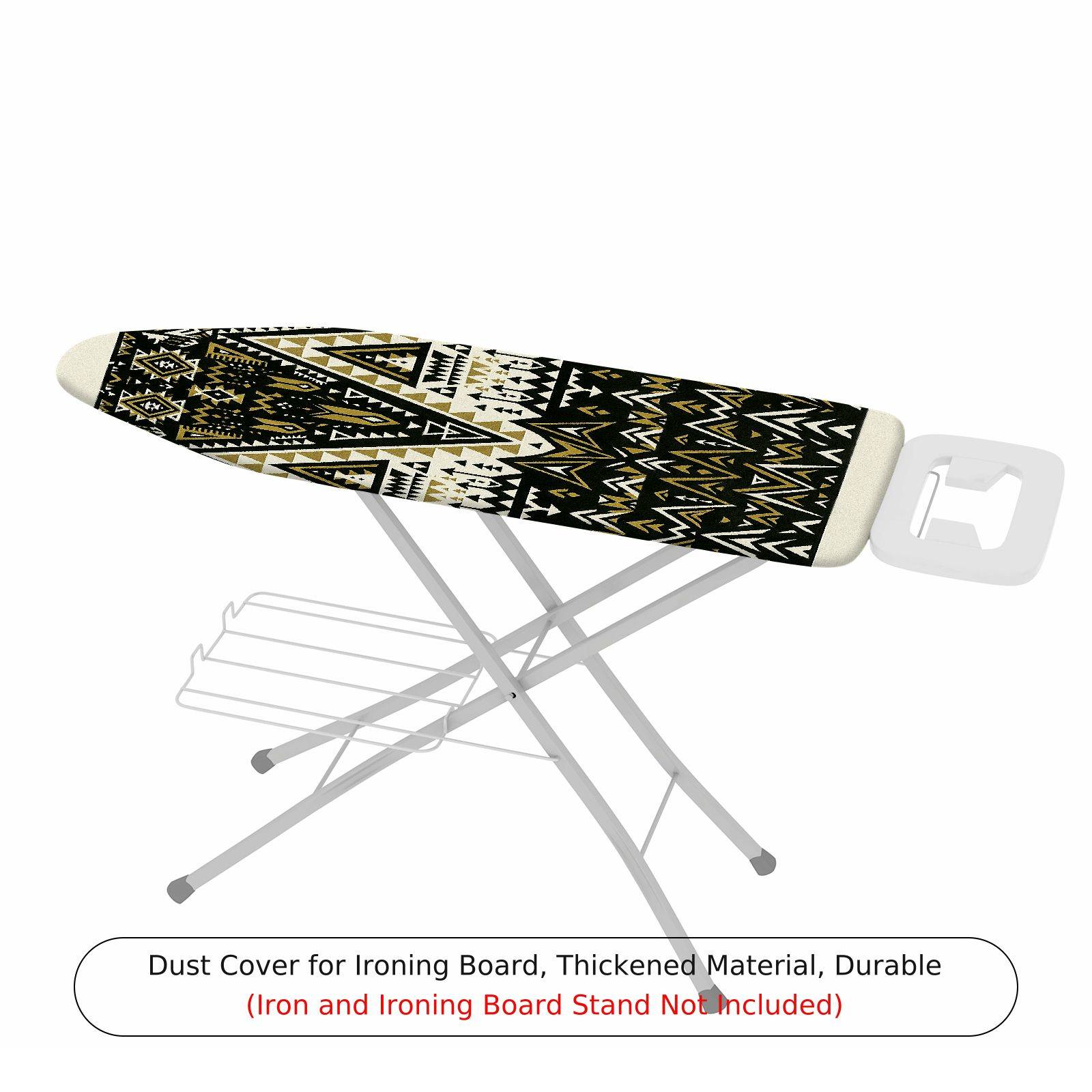 1-Piece Geometric Black Beige Pattern  Ironing Board Cover, Universal Size, Without Board