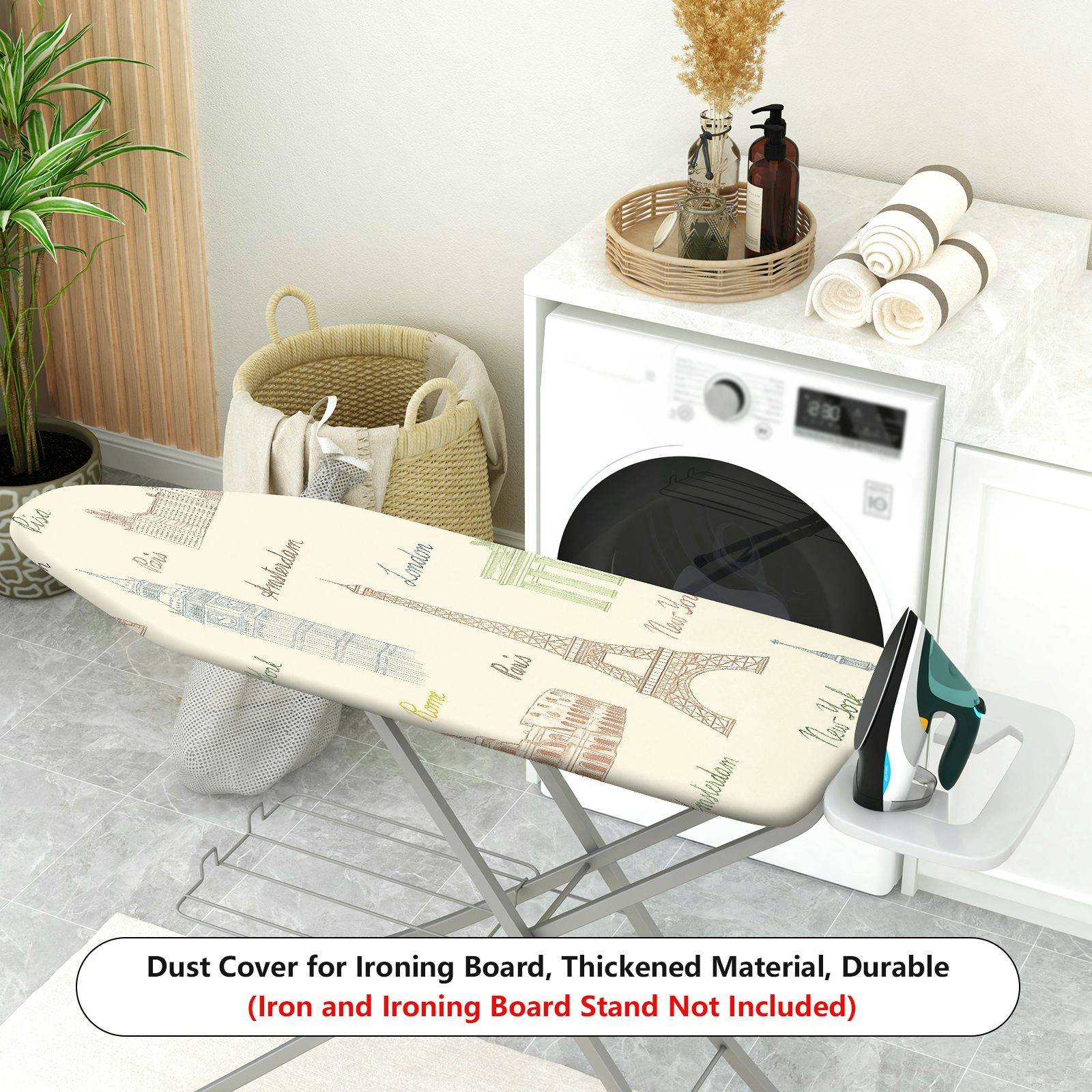 1-Piece World Landmark Architecture Eiffel Tower  Ironing Board Cover, Universal Size, Without Board