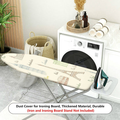 1-Piece World Landmark Architecture Eiffel Tower  Ironing Board Cover, Universal Size, Without Board