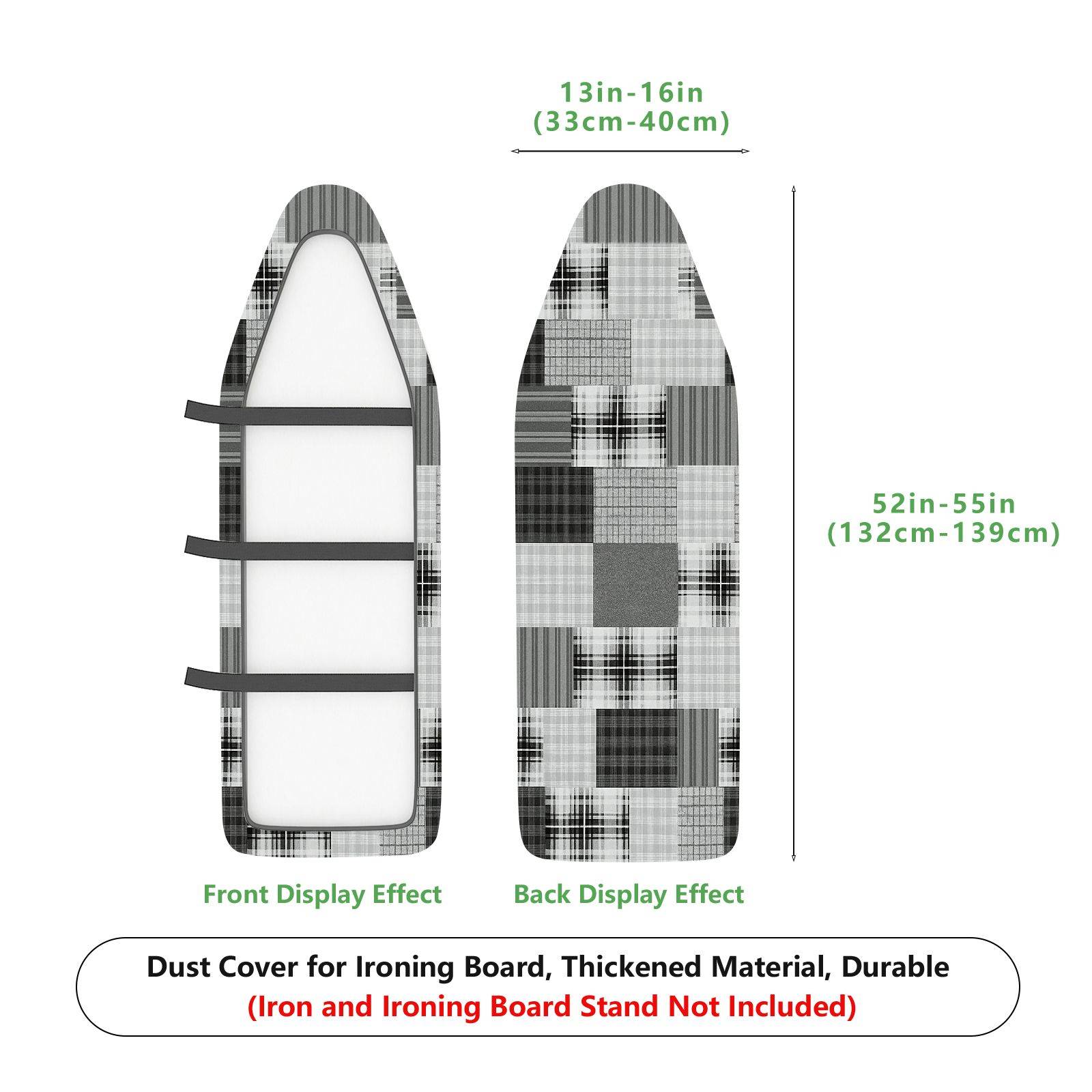 1-Piece Checkered Plaid Patterned  Ironing Board Cover, Universal Size, Without Board