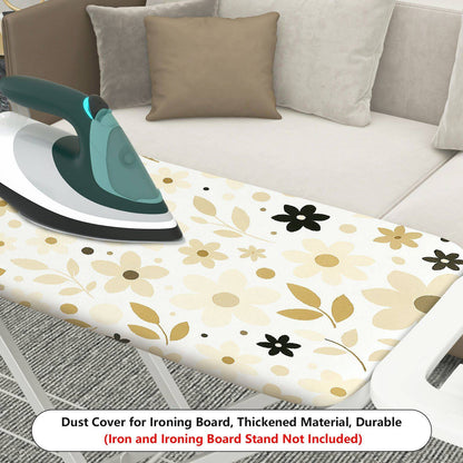 1-Piece Floral Leaf Pattern Beige Flowers  Ironing Board Cover, Universal Size, Without Board
