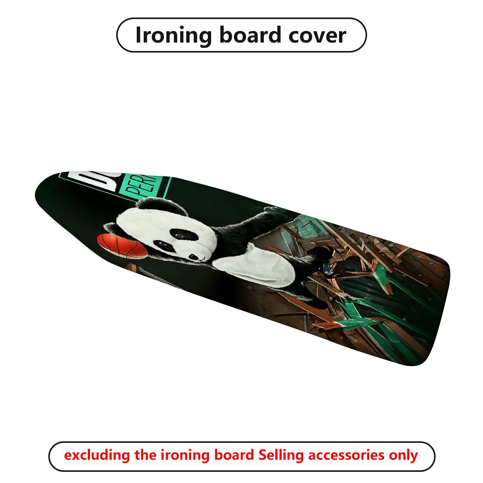 1-Piece Panda Basketball Fun  Ironing Board Cover, Universal Size, Without Board
