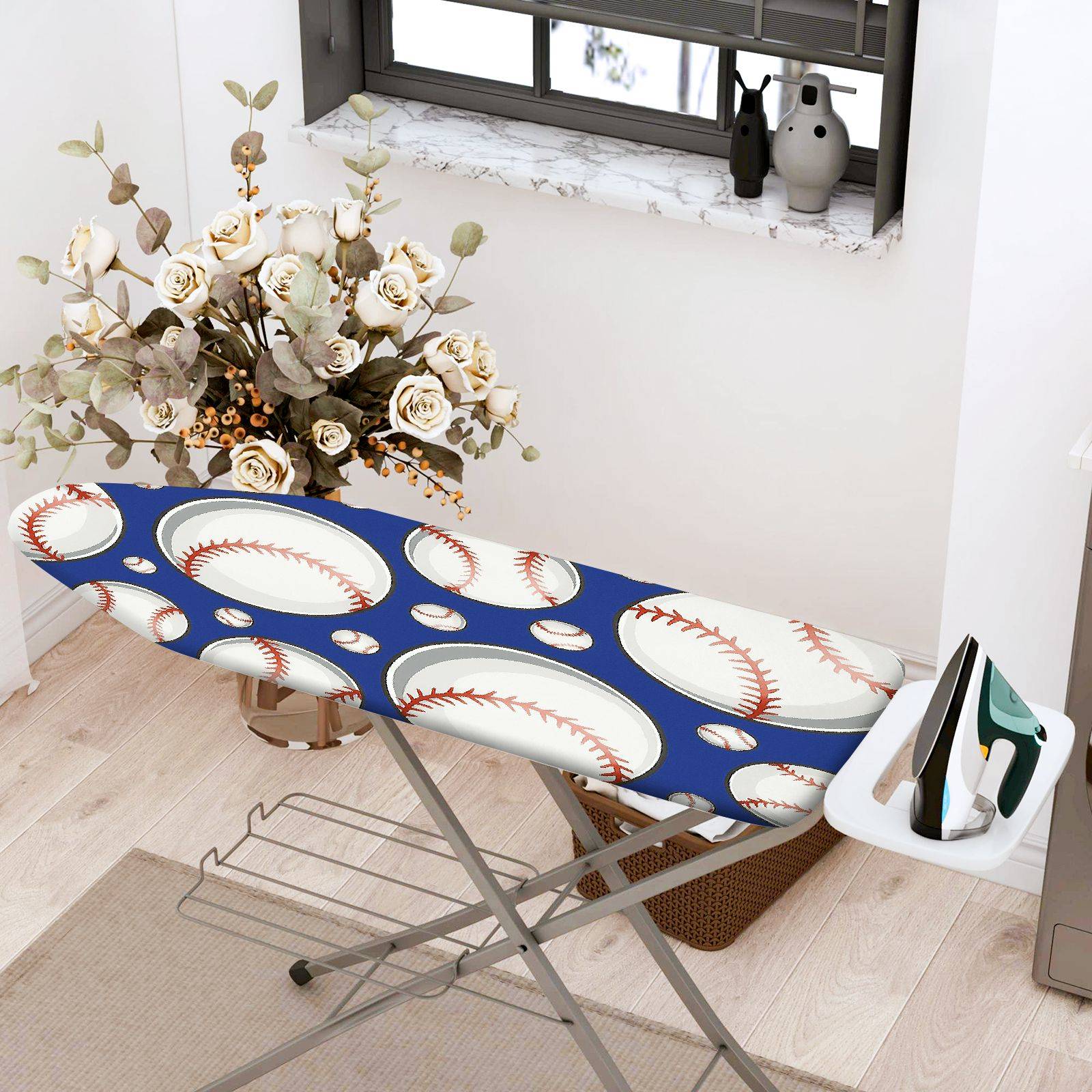 1-Piece Baseball Sport Fun  Ironing Board Cover, Universal Size, Without Board