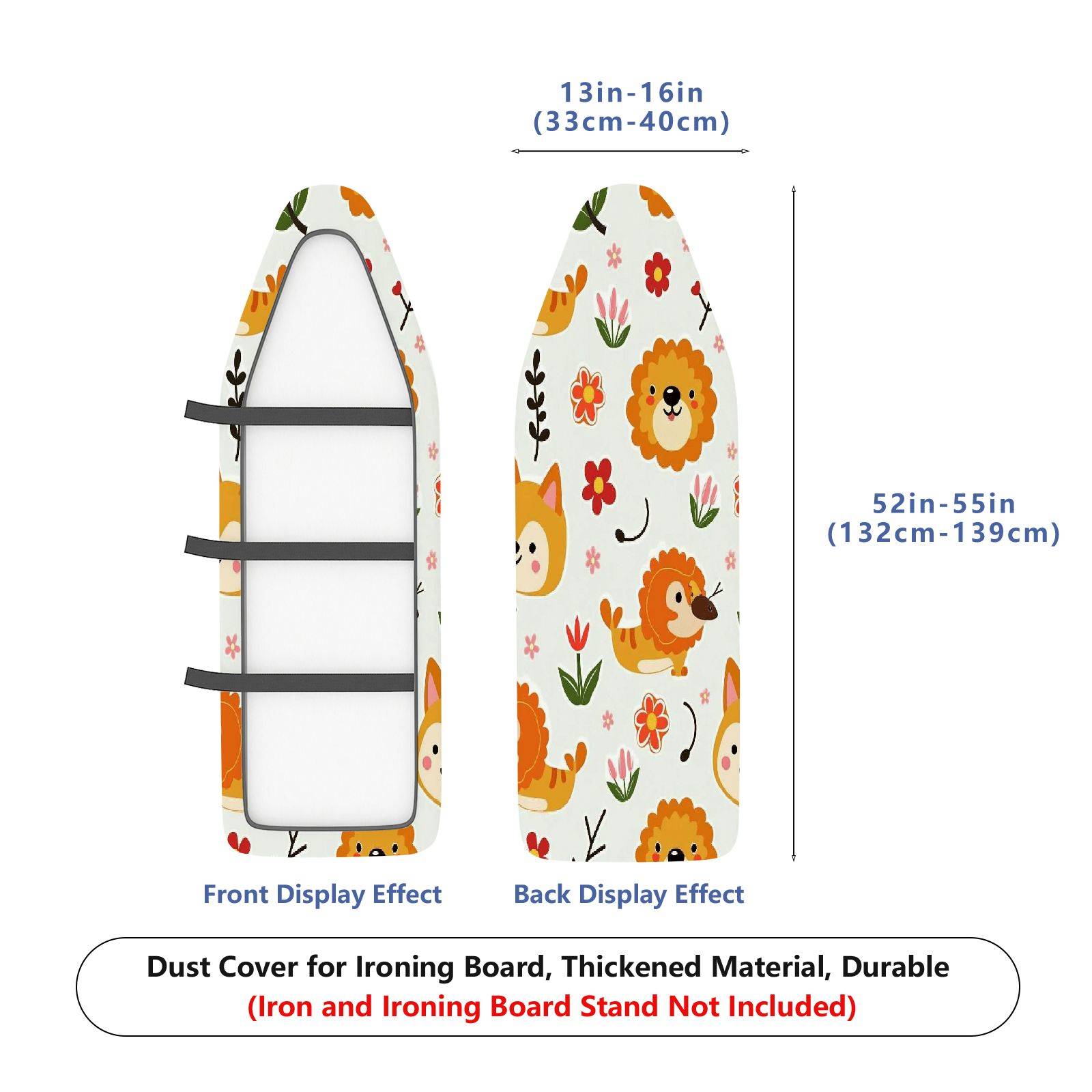 1-Piece Cute Animal Flower Pattern  Ironing Board Cover, Universal Size, Without Board