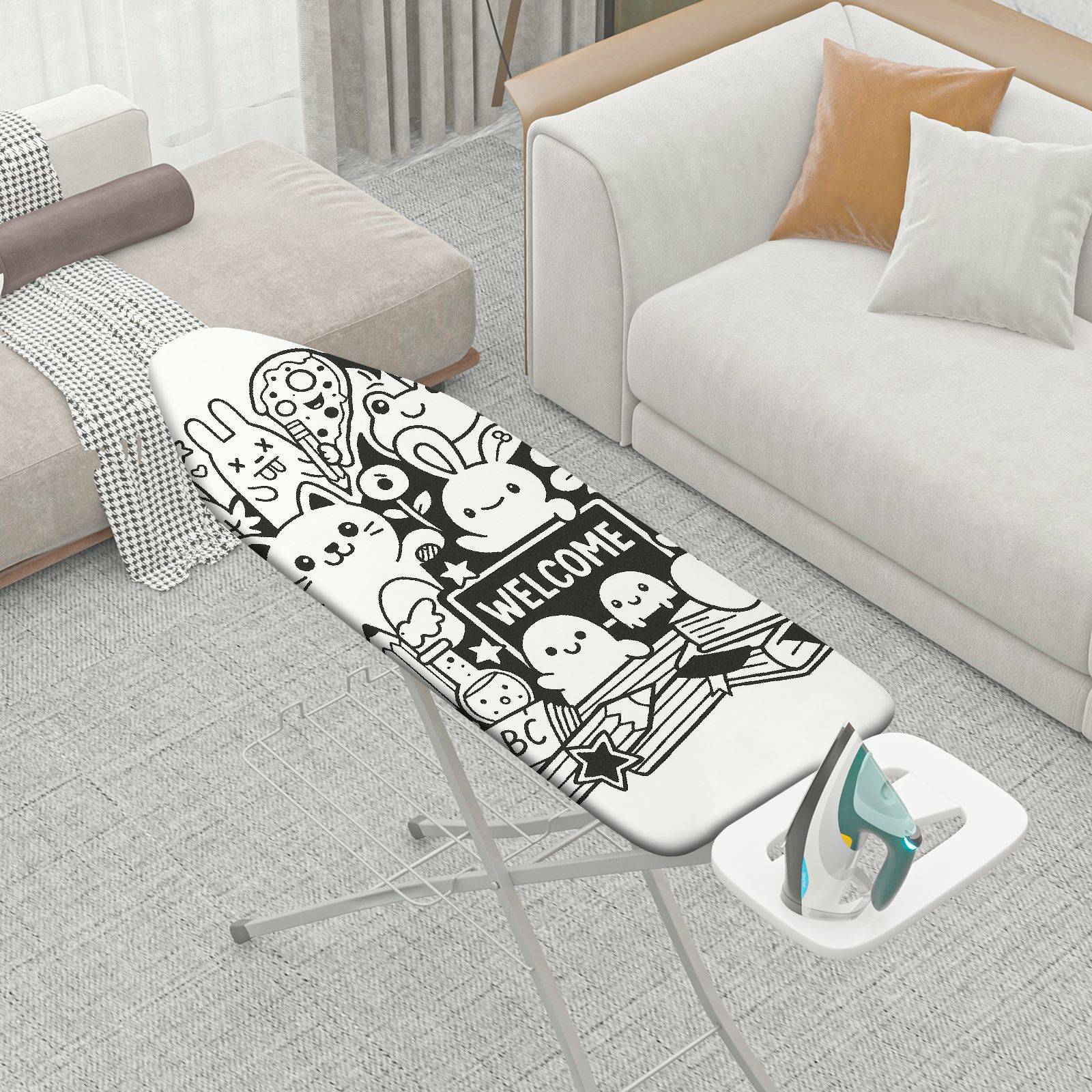 1-Piece Cute  Animal Welcome  Ironing Board Cover, Universal Size, Without Board