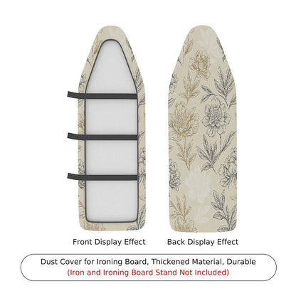 1-Piece Floral Pattern Beige Leaf  Ironing Board Cover, Universal Size, Without Board