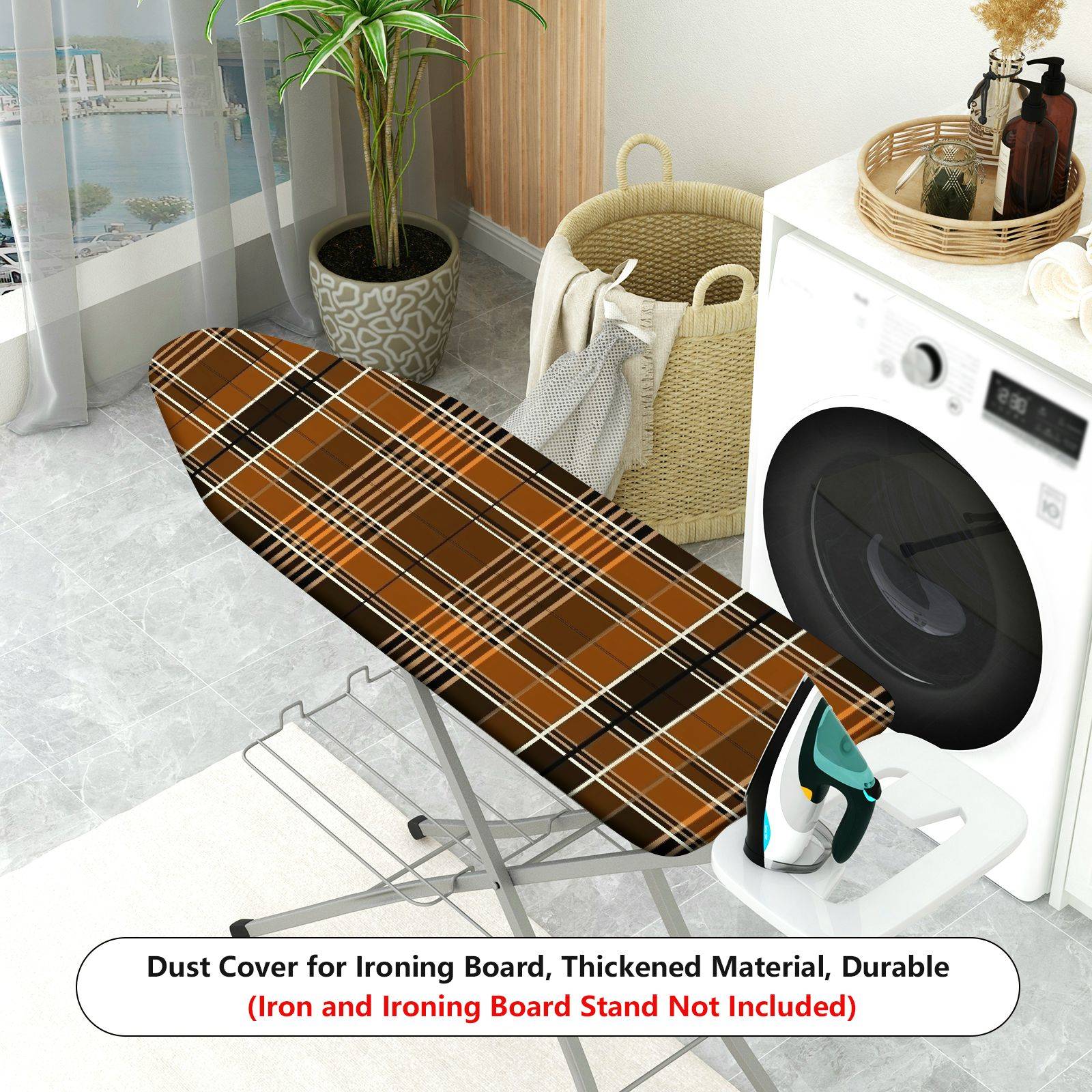 1-Piece Plaid Checkered Striped  Ironing Board Cover, Universal Size, Without Board