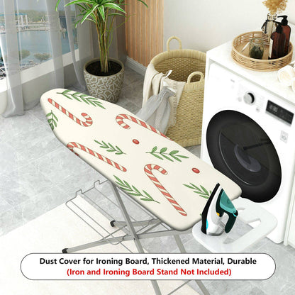 1-Piece Christmas Candy Cane Leaf Pattern  Ironing Board Cover, Universal Size, Without Board