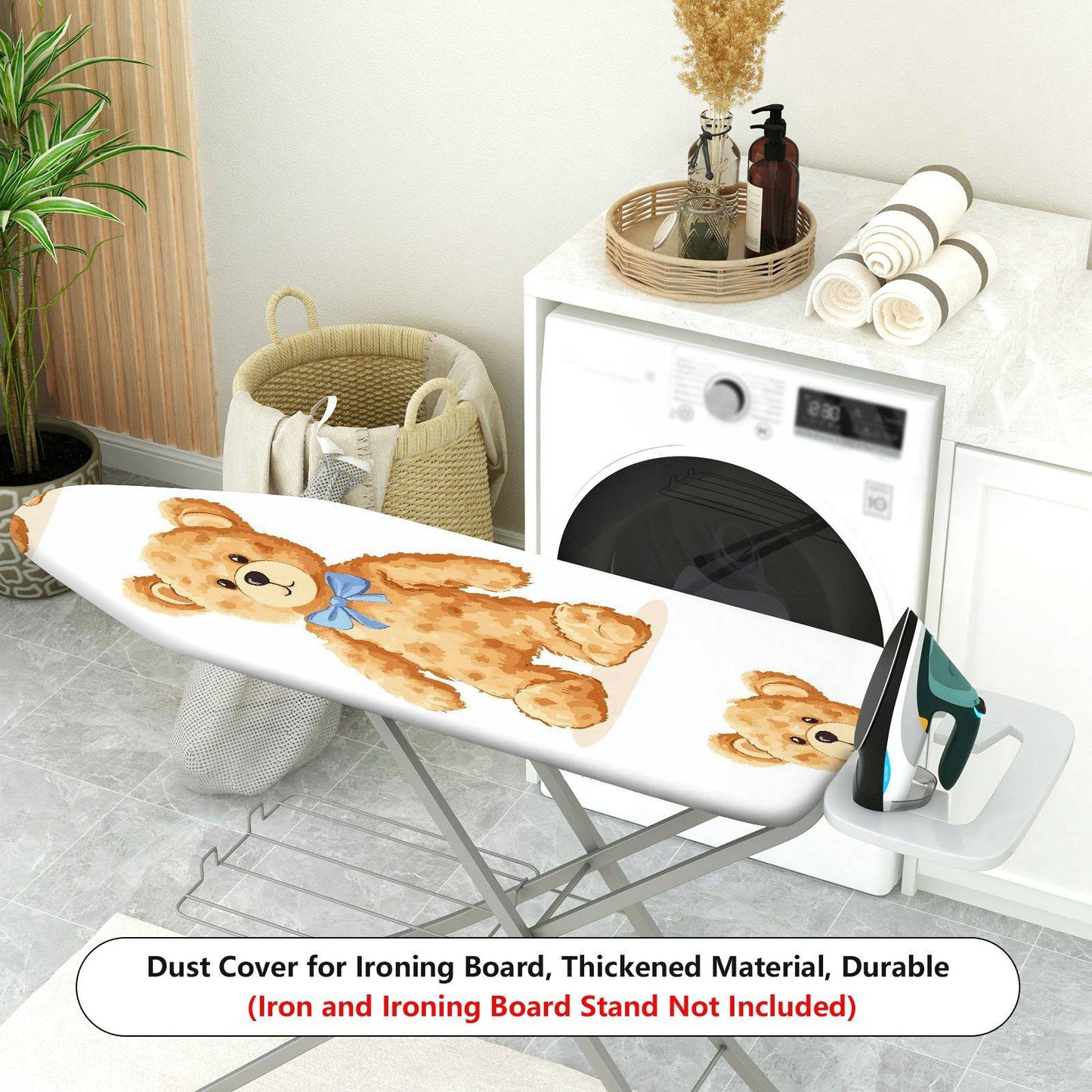 1-Piece Teddy Bear Bow Cute  Ironing Board Cover, Universal Size, Without Board