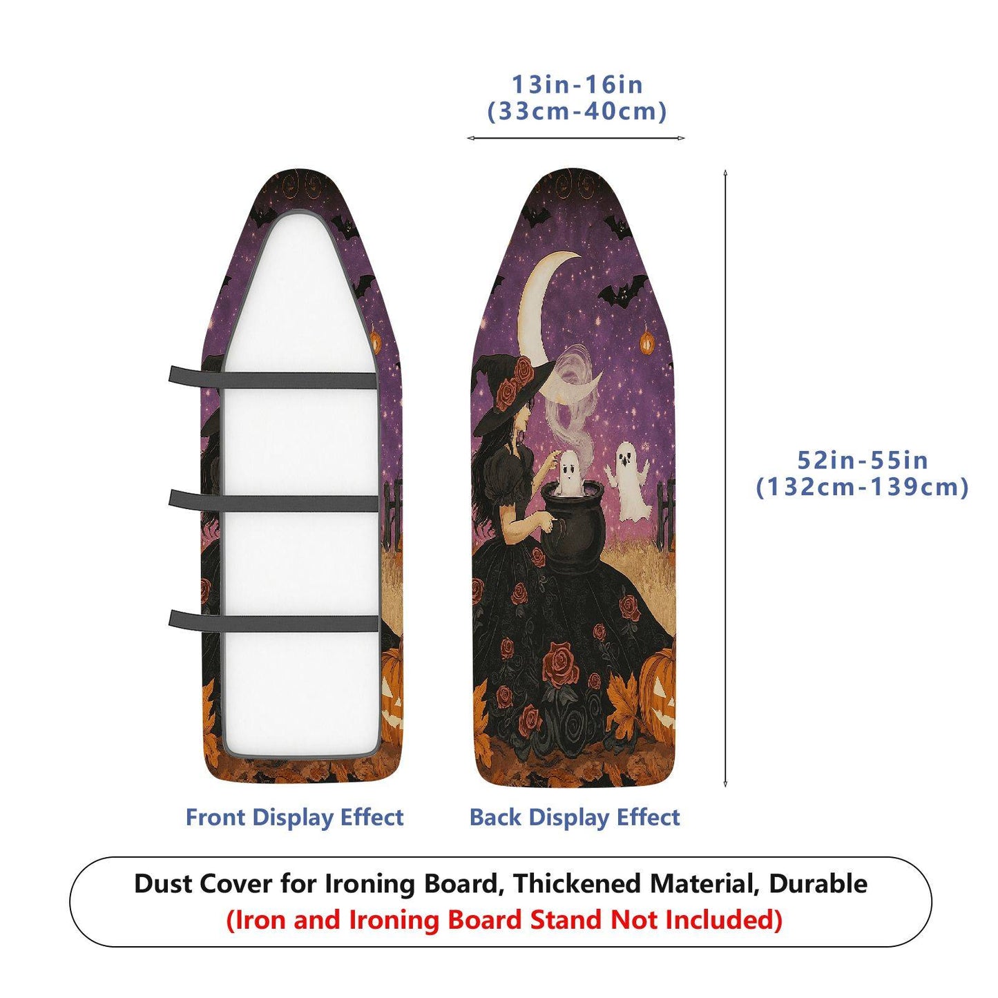 1-Piece Witch Moon Ghost  Ironing Board Cover, Universal Size, Without Board