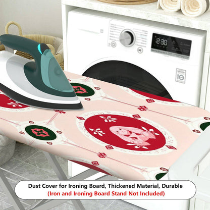 1-Piece Christmas Red Green Pattern  Ironing Board Cover, Universal Size, Without Board