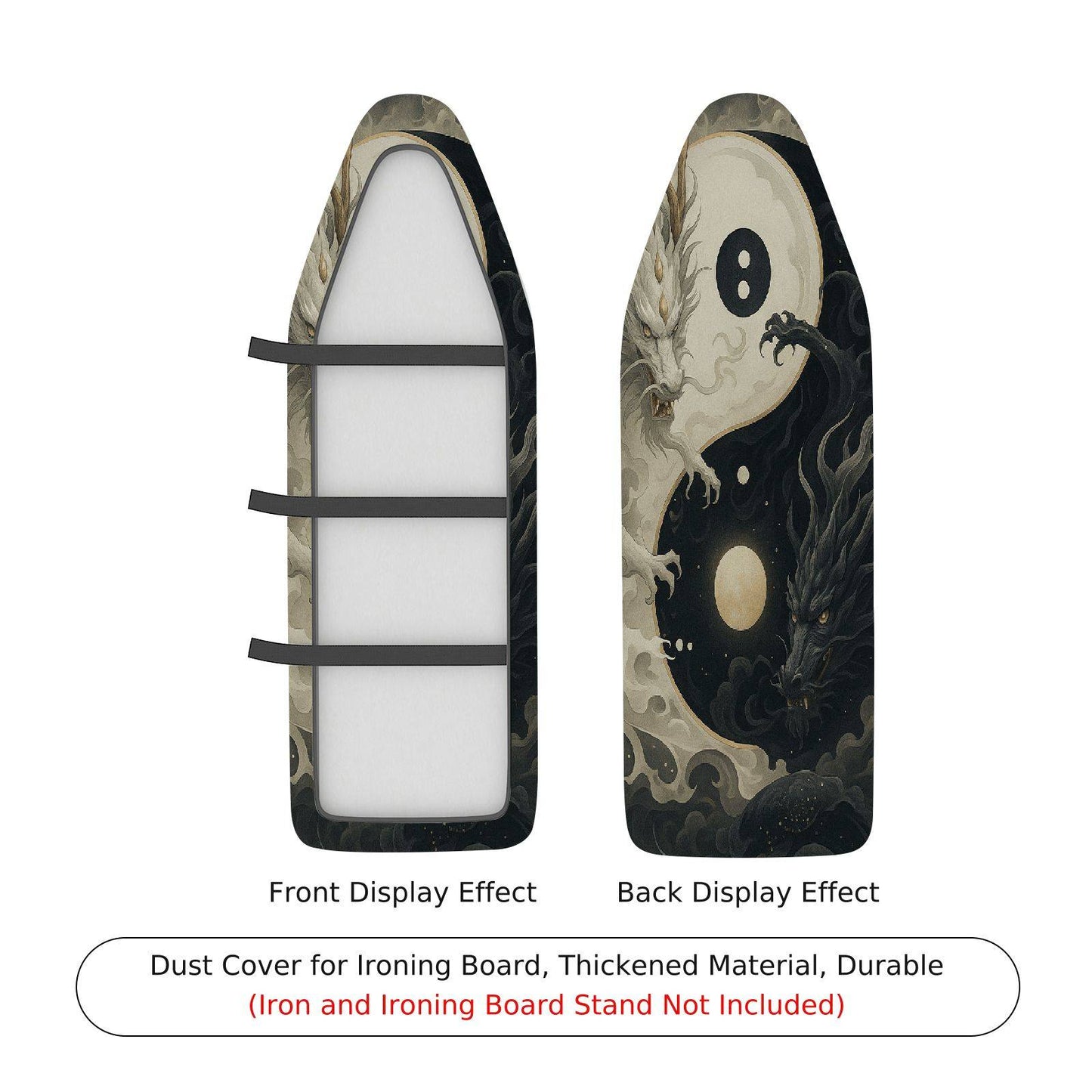 1-Piece Yin Yang Dragon Black  Ironing Board Cover, Universal Size, Without Board