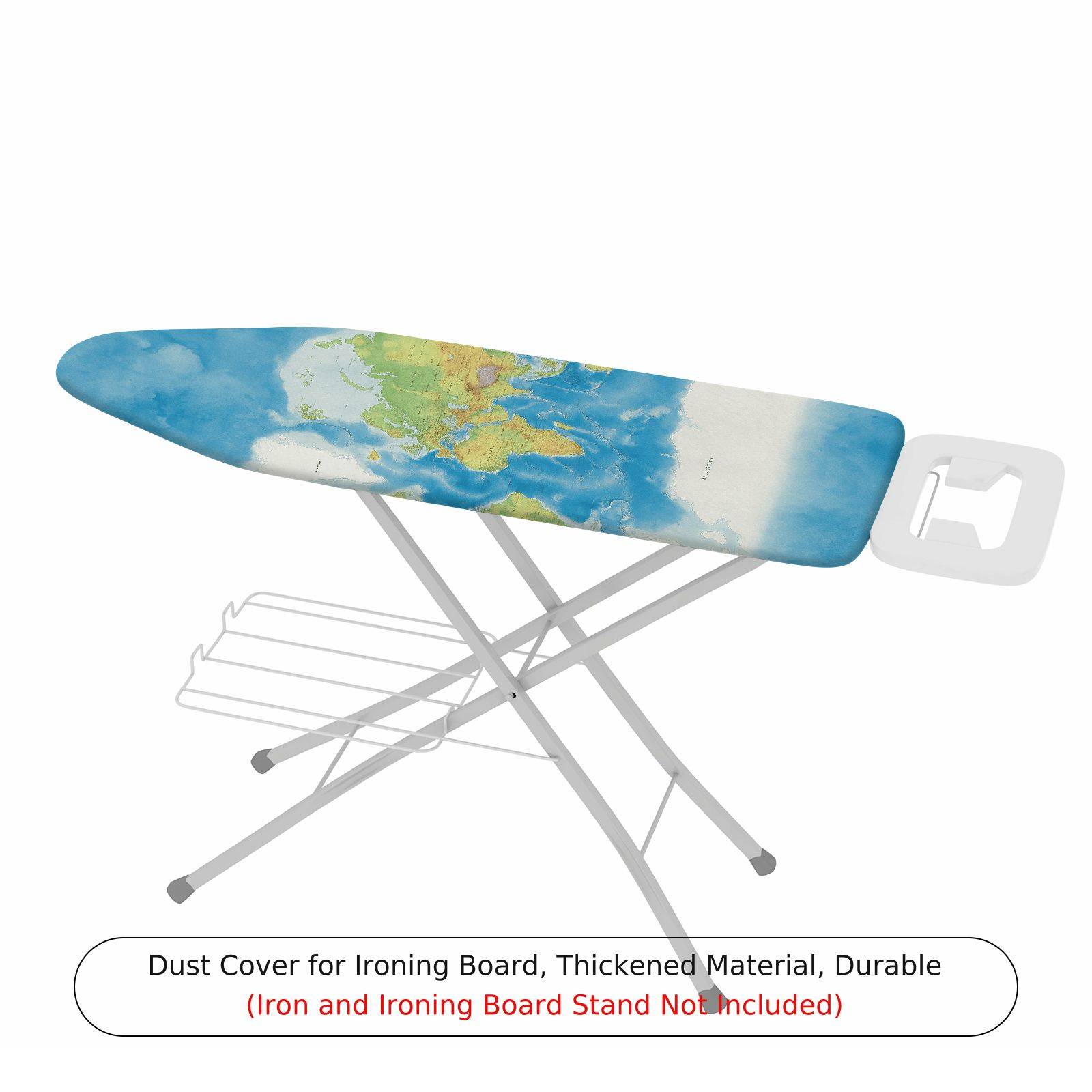 1-Piece World Map Travel Adventure  Ironing Board Cover, Universal Size, Without Board