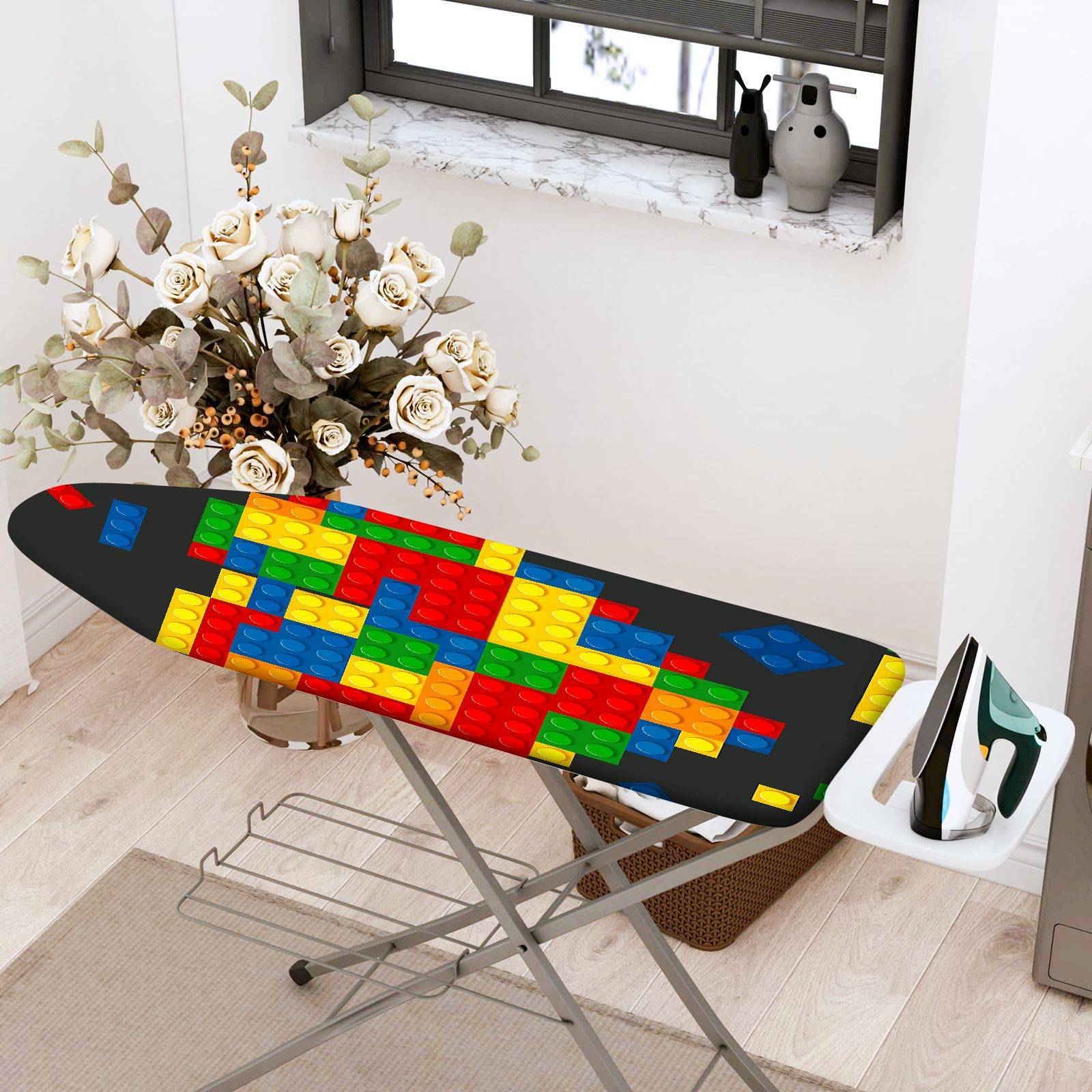 1-Piece Colorful Brick Pattern Fun Creative  Ironing Board Cover, Universal Size, Without Board