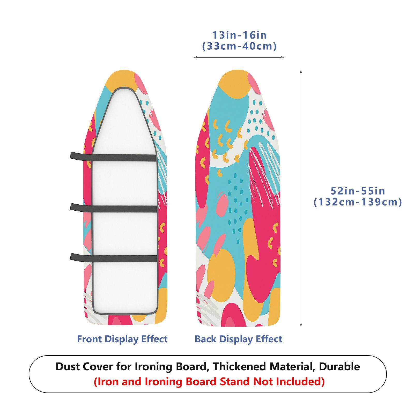 1-Piece Abstract Colorful Pattern Fun Pop Art  Ironing Board Cover, Universal Size, Without Board