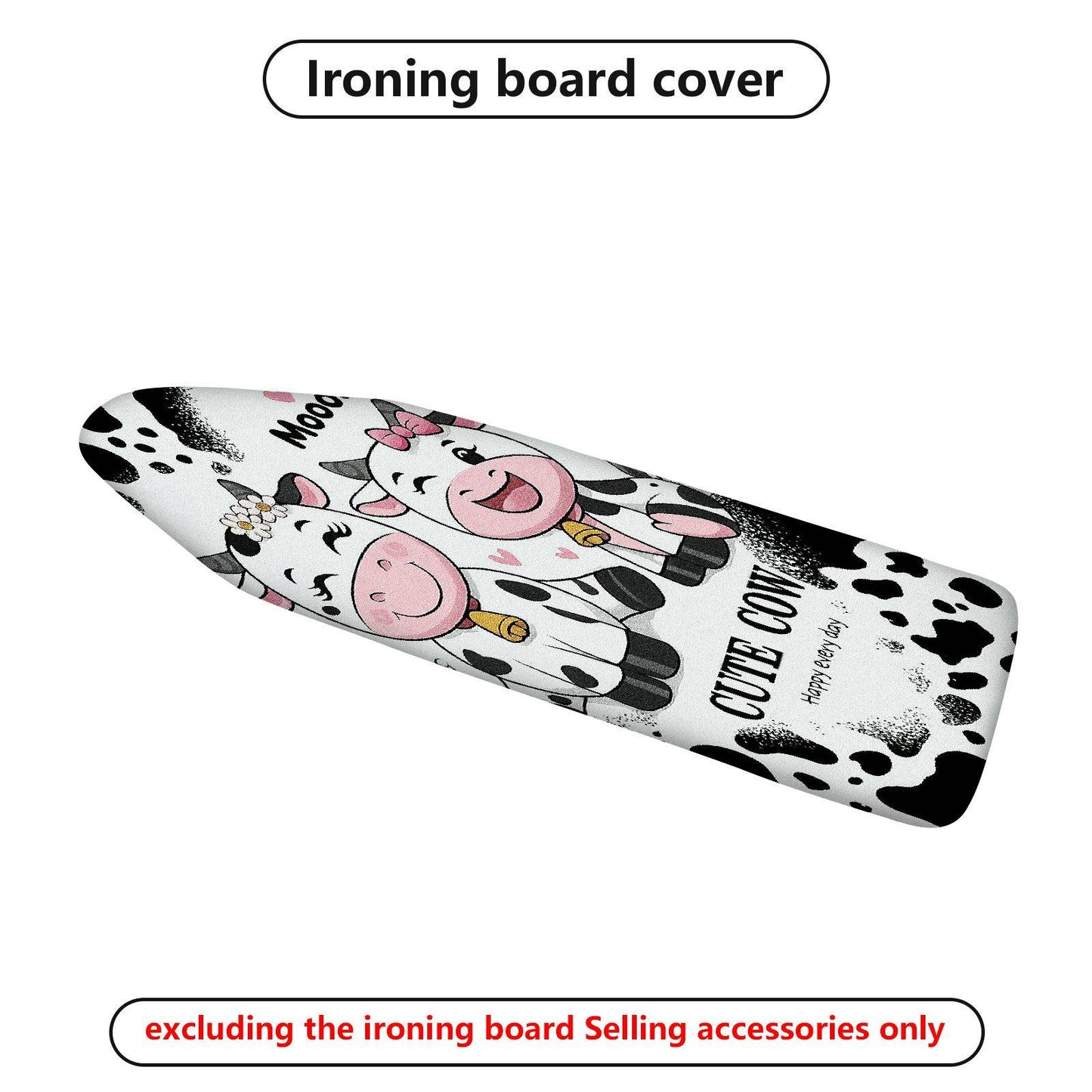 1-Piece Cute Cow Fun  Animal  Ironing Board Cover, Universal Size, Without Board