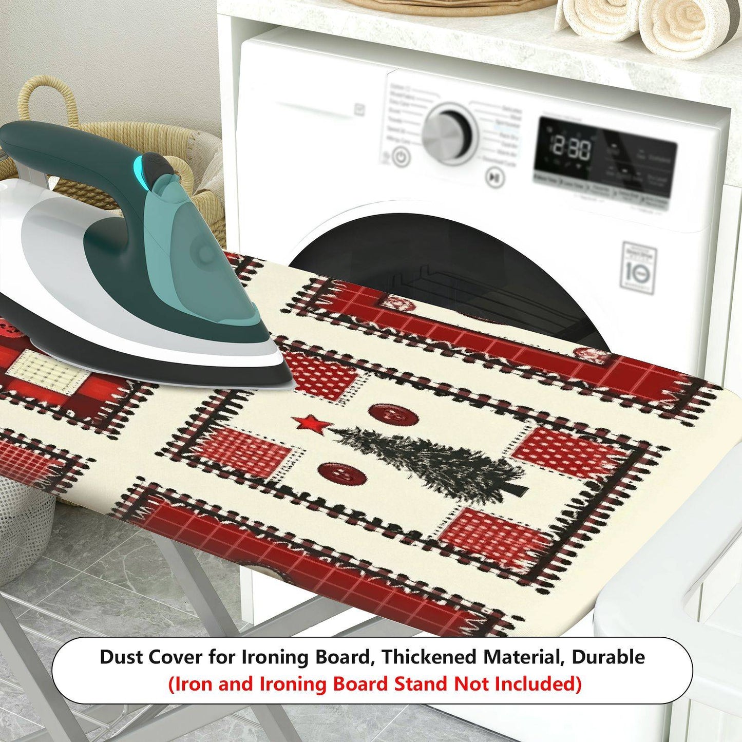 1-Piece Christmas Tree Button Heart  Ironing Board Cover, Universal Size, Without Board