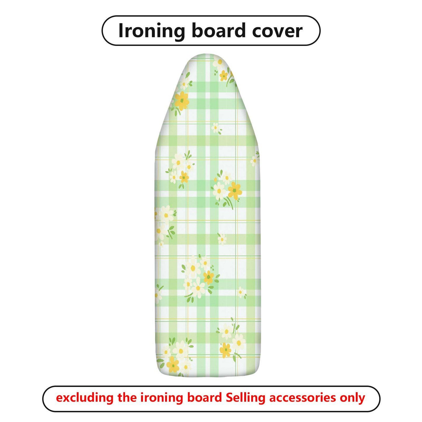1-Piece Plaid Floral Printed Green  Ironing Board Cover, Universal Size, Without Board
