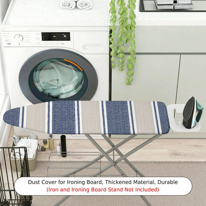 1-Piece Stripe Blue Beige Elegant  Ironing Board Cover, Universal Size, Without Board