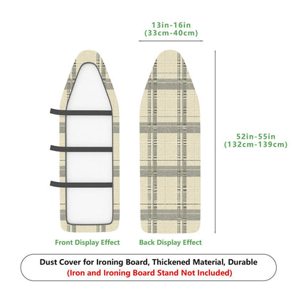 1-Piece Plaid Checkered Beige  Ironing Board Cover, Universal Size, Without Board