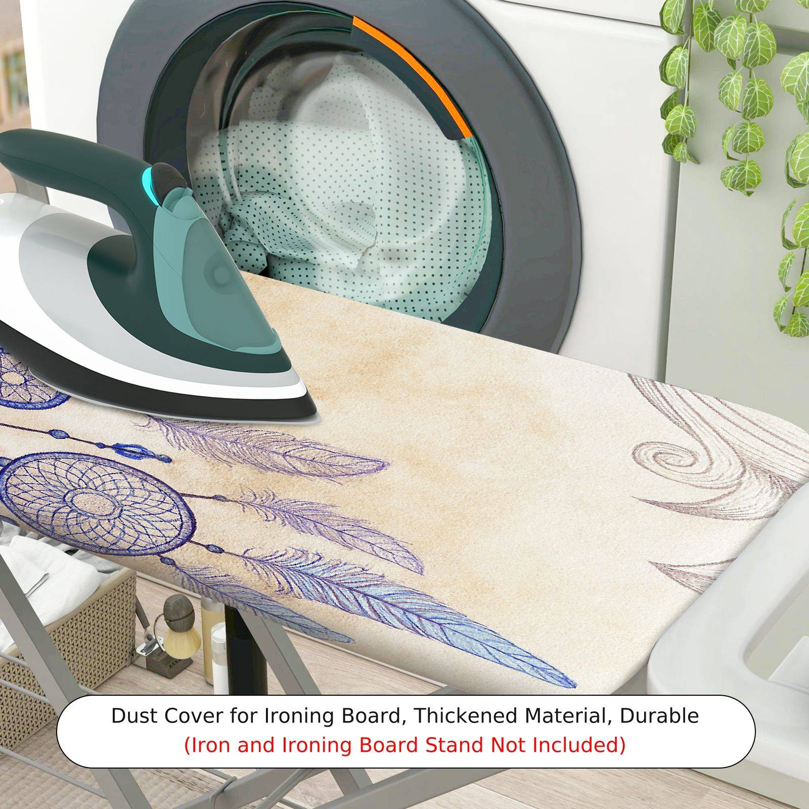 1-Piece Feather Dreamcatcher Beige  Ironing Board Cover, Universal Size, Without Board