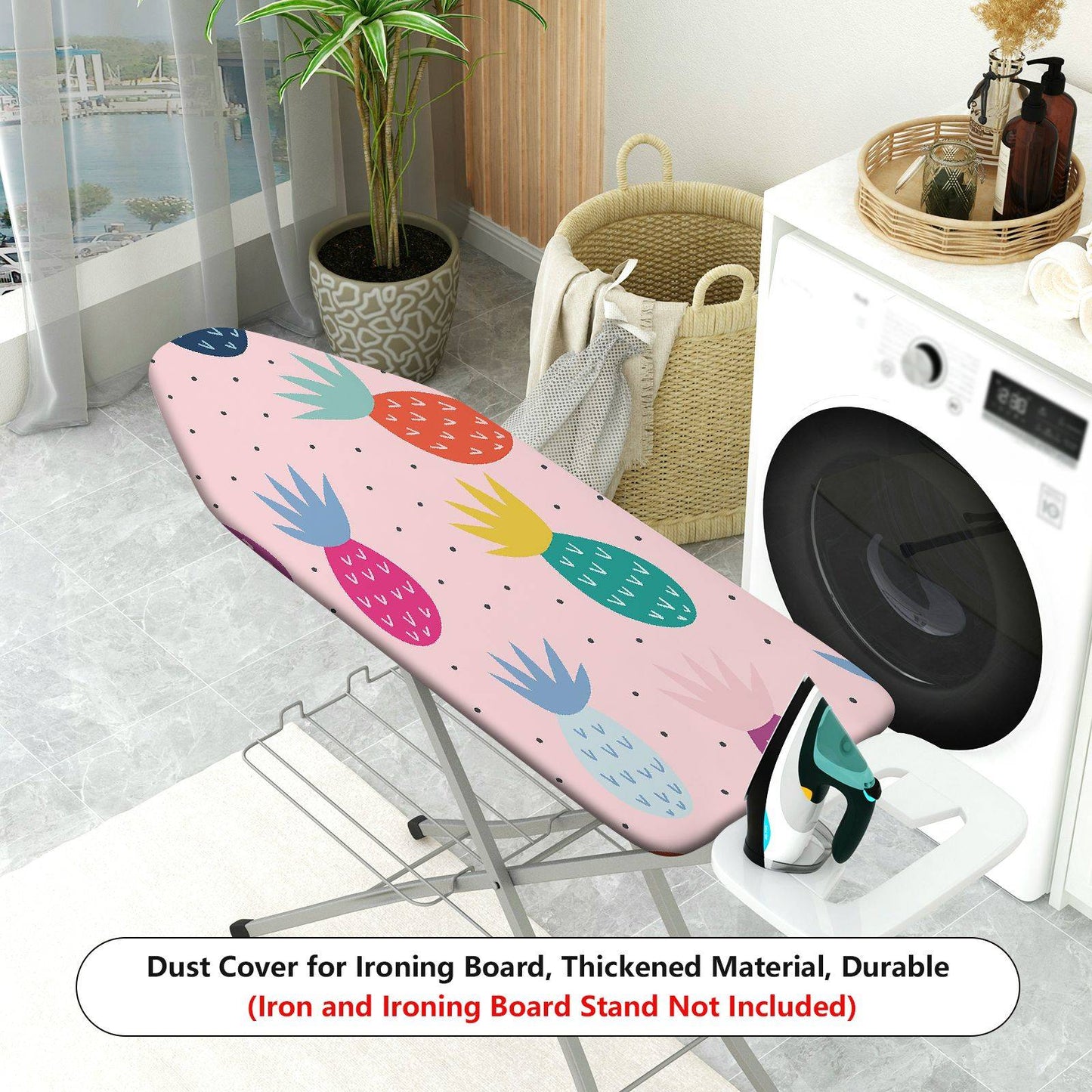 1-Piece Tropical Fruit Colorful Dots  Ironing Board Cover, Universal Size, Without Board