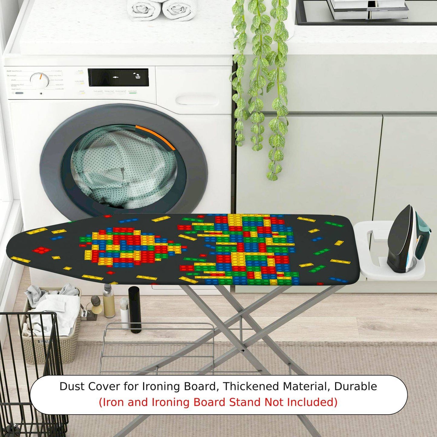 1-Piece Colorful Block Pattern Fun Playful  Ironing Board Cover, Universal Size, Without Board