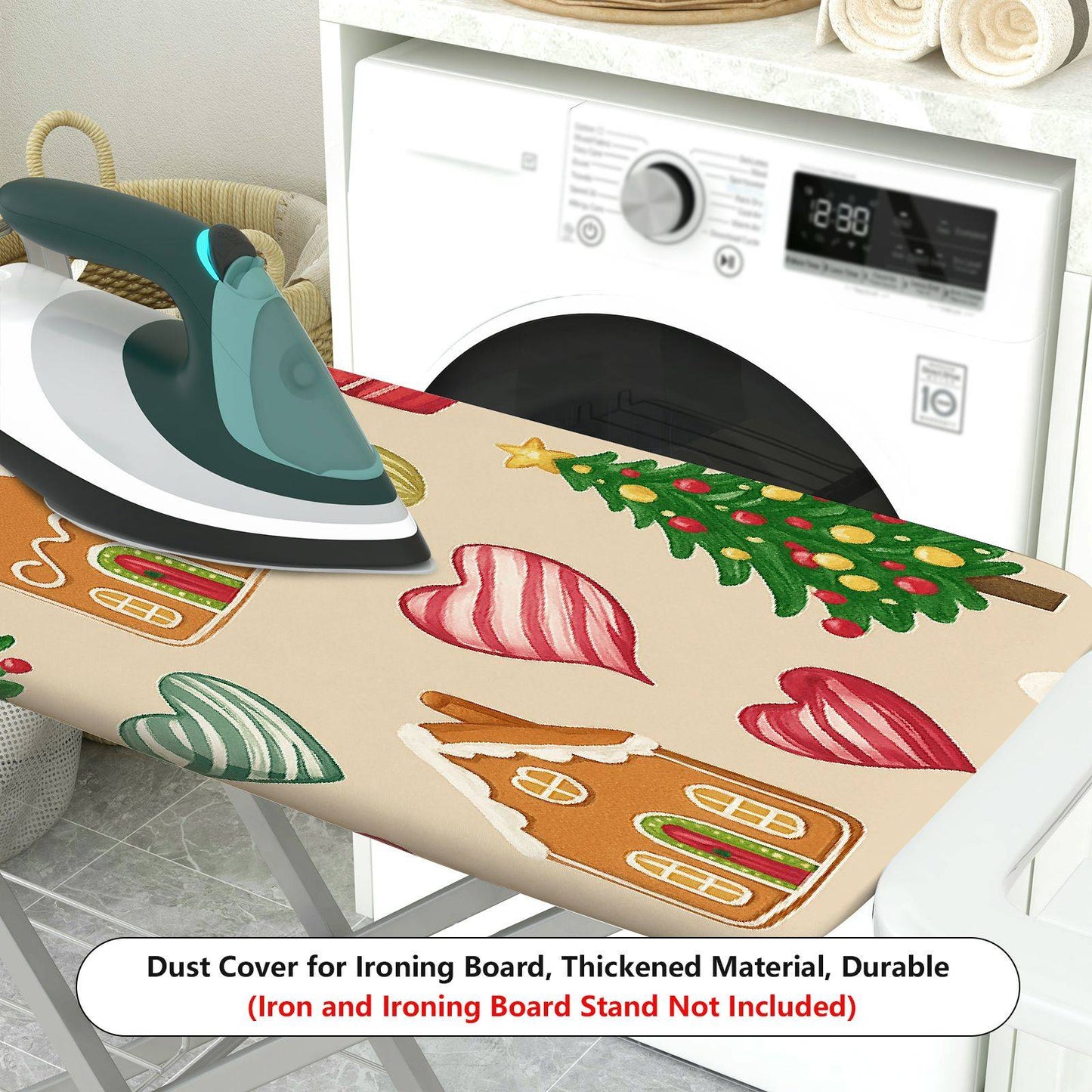 1-Piece Christmas Heart Tree  Ironing Board Cover, Universal Size, Without Board