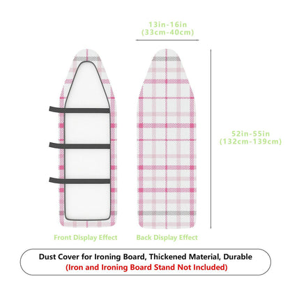 1-Piece Plaid Pink White Stylish  Ironing Board Cover, Universal Size, Without Board