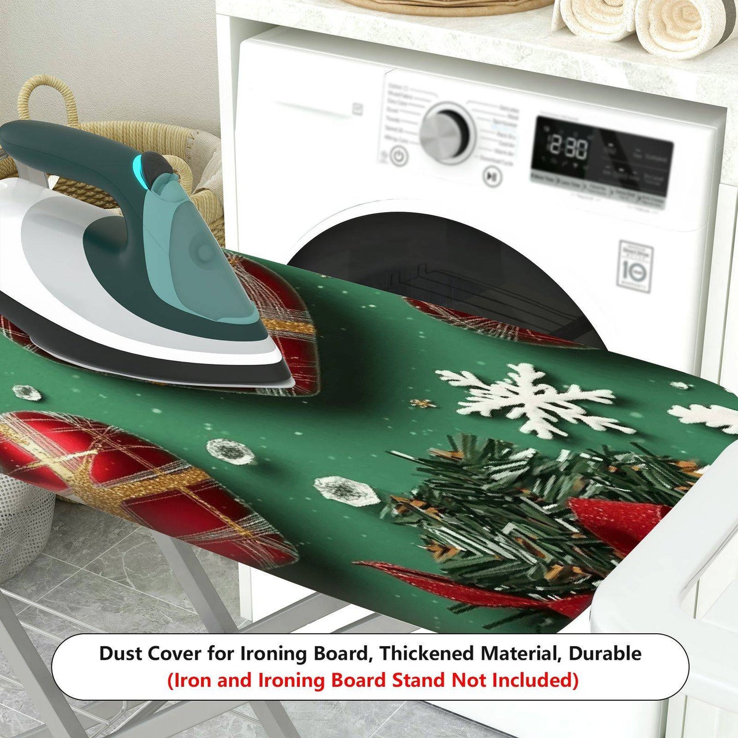 1-Piece Heart Snowflake Christmas  Ironing Board Cover, Universal Size, Without Board