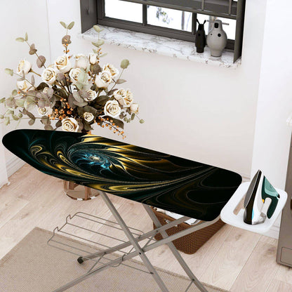 1-Piece Abstract Swirl Dark Tone Golden Accent  Ironing Board Cover, Universal Size, Without Board
