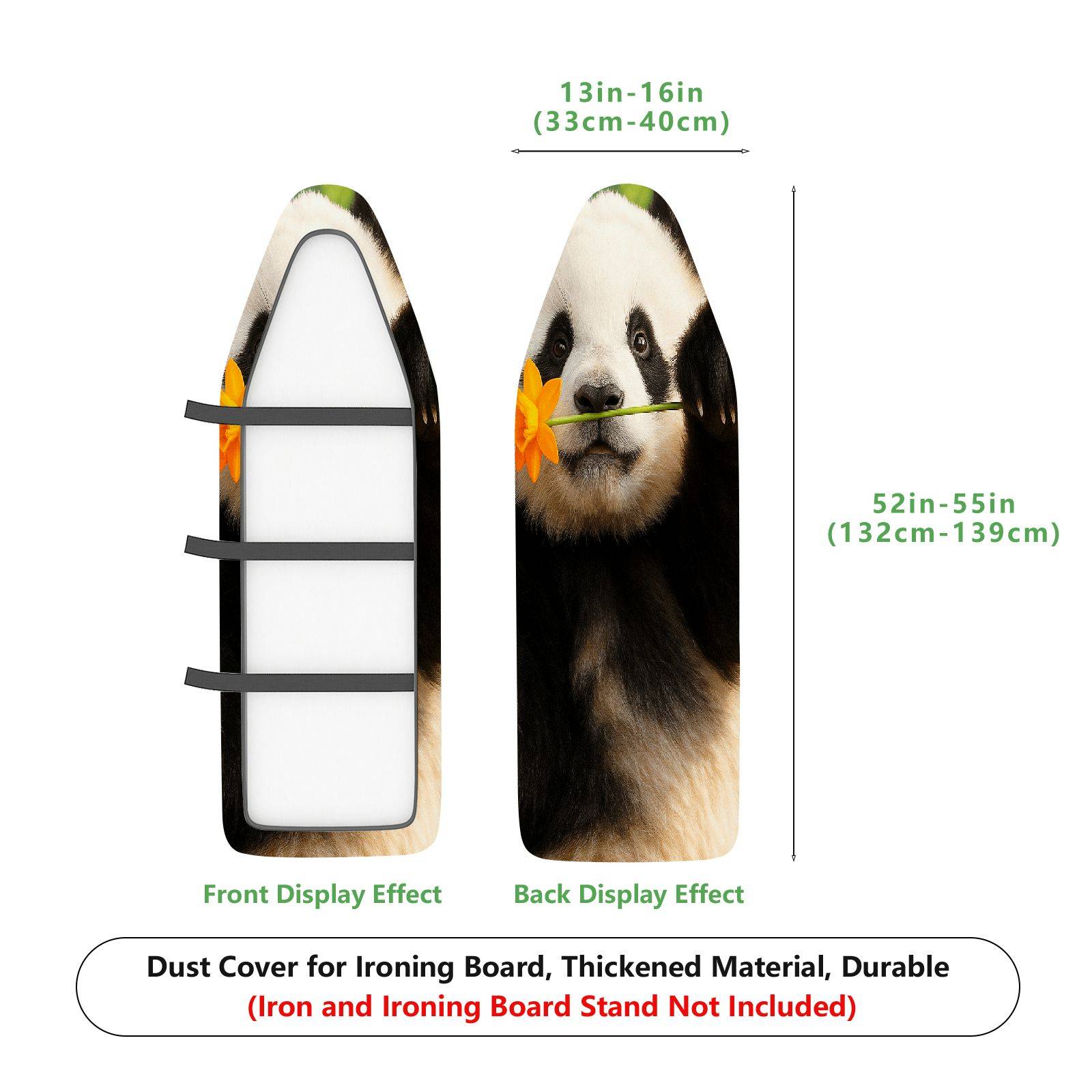 1-Piece Panda Flower Fun  Ironing Board Cover, Universal Size, Without Board