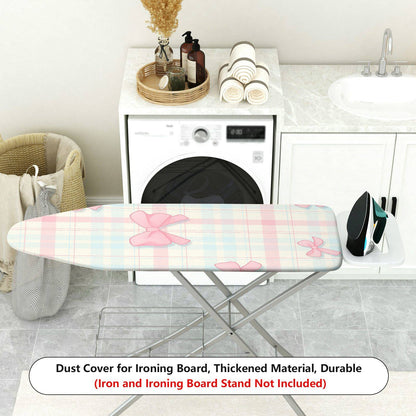 1-Piece Pink Bow Plaid Pattern  Ironing Board Cover, Universal Size, Without Board