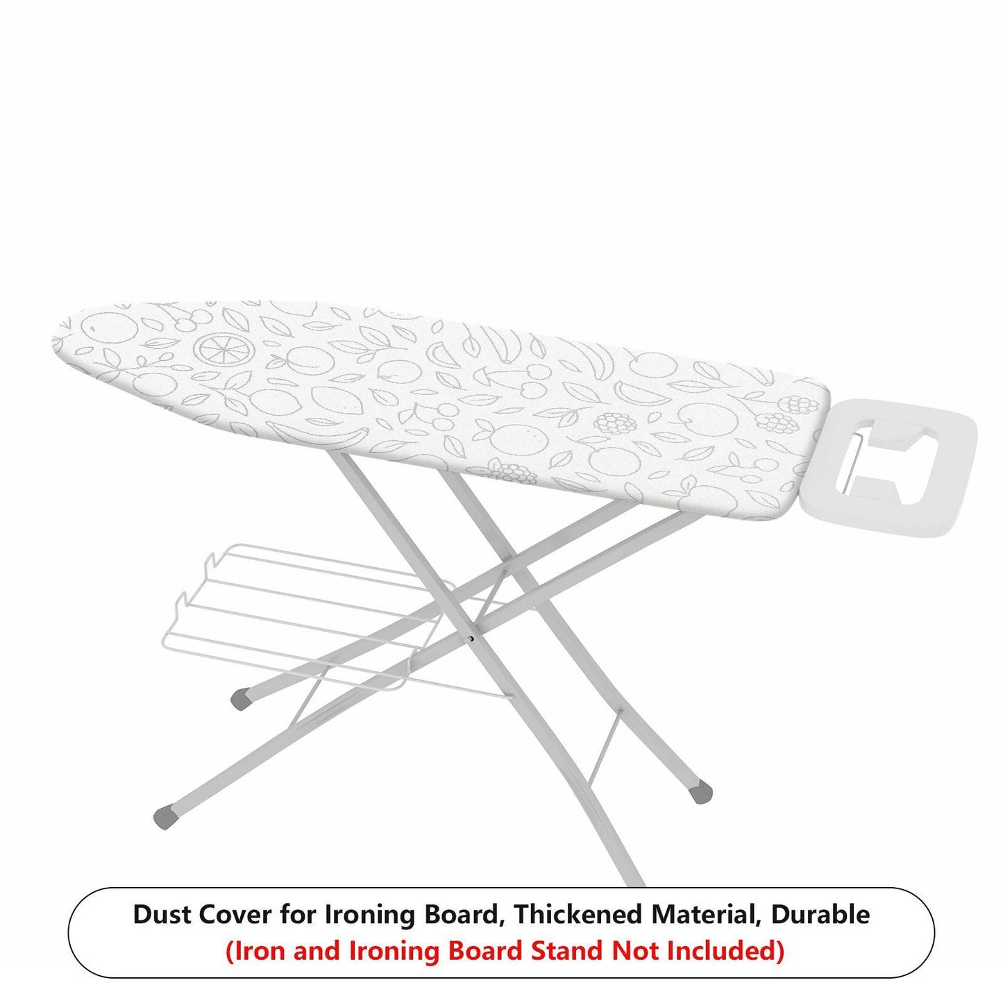 1-Piece Fruit Pattern Leaf Design White  Ironing Board Cover, Universal Size, Without Board