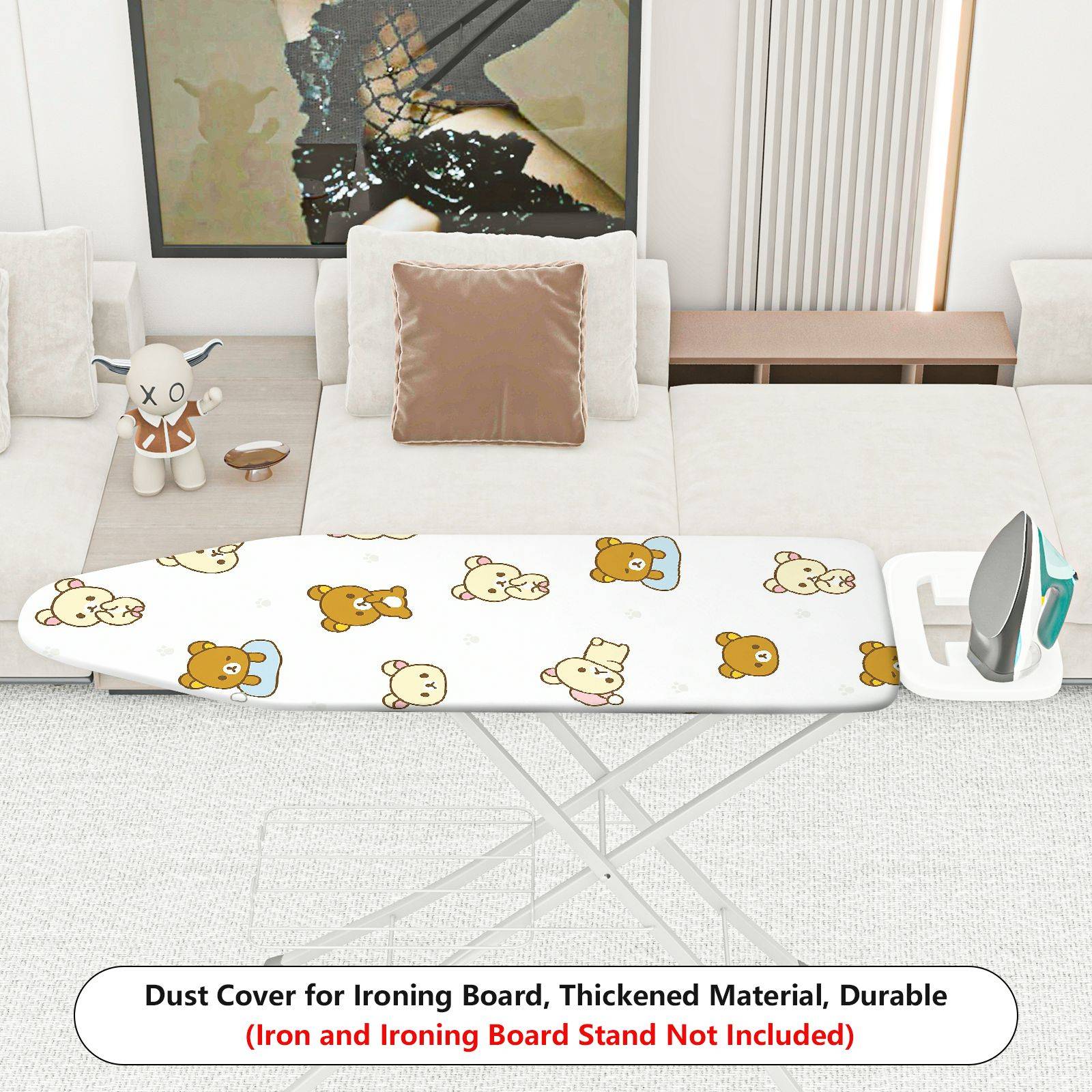 1-Piece Cute  Bear Pattern Animal Style Kawaii  Ironing Board Cover, Universal Size, Without Board