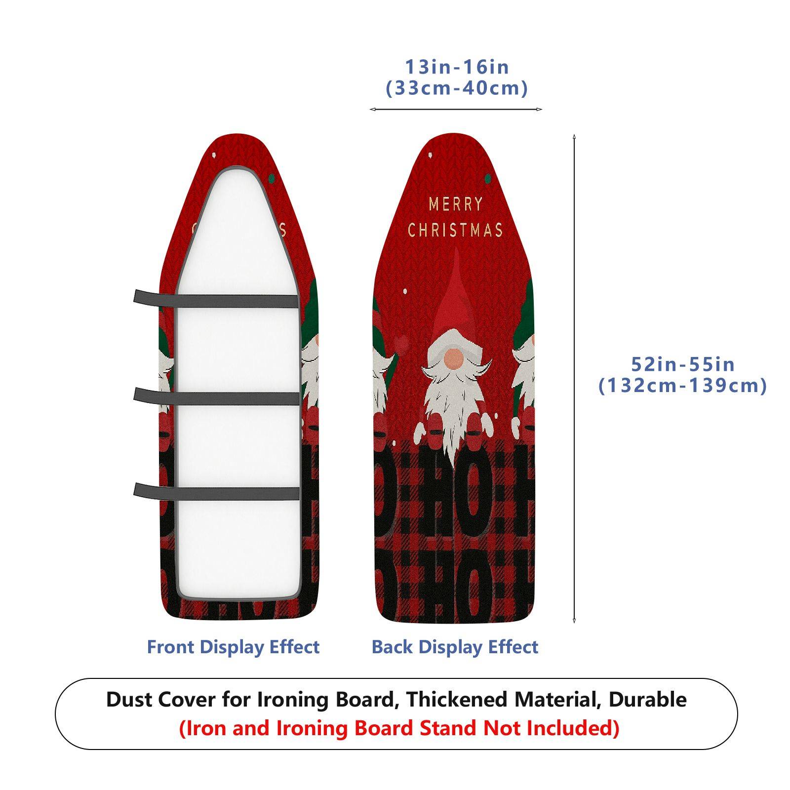 1-Piece Christmas Elf Plaid  Ironing Board Cover, Universal Size, Without Board