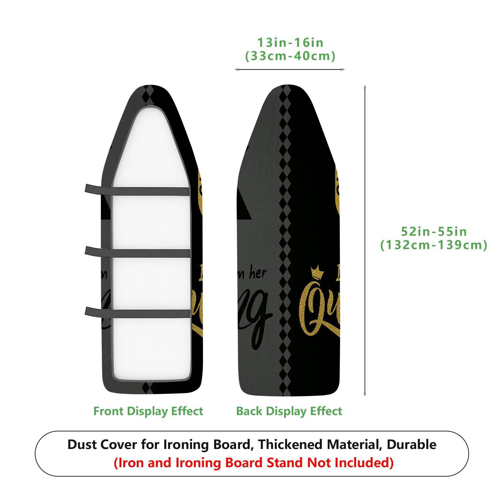 1-Piece Fun Queen Crown Print  Ironing Board Cover, Universal Size, Without Board