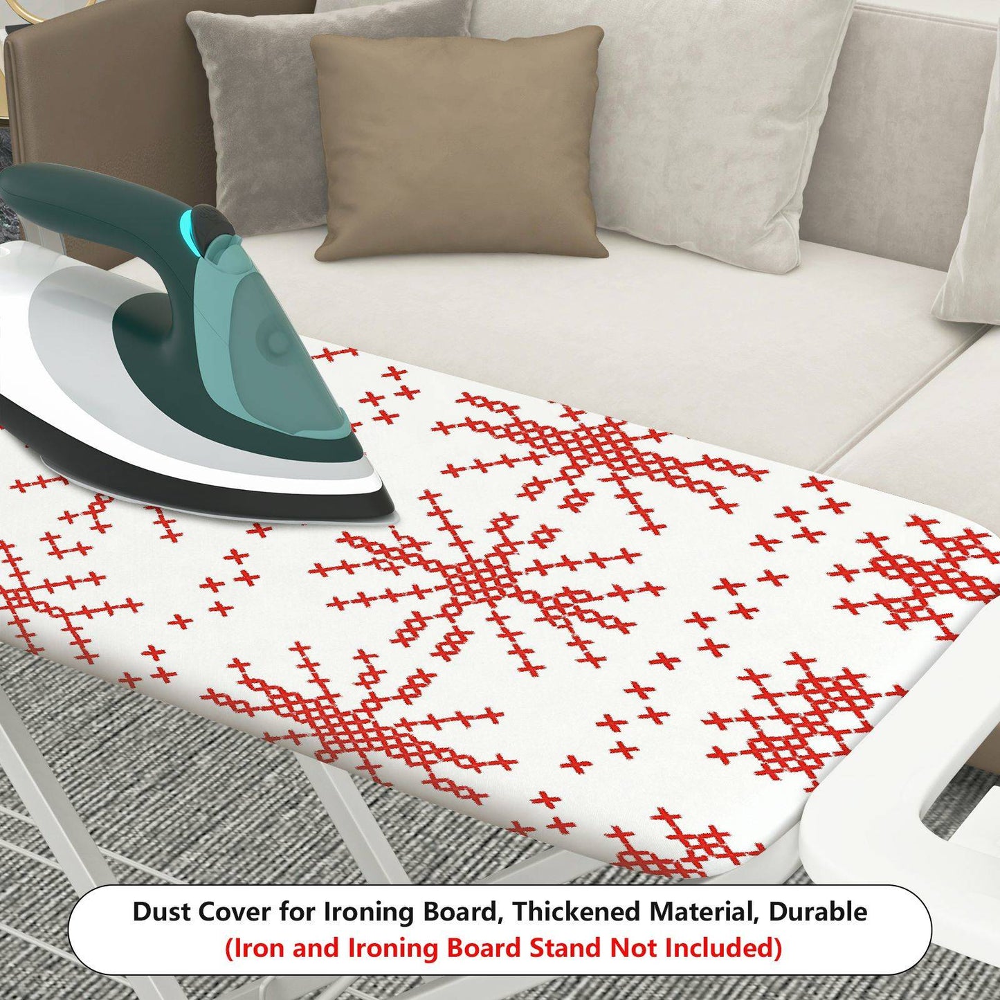 1-Piece Christmas Nordic Deer Heart  Ironing Board Cover, Universal Size, Without Board