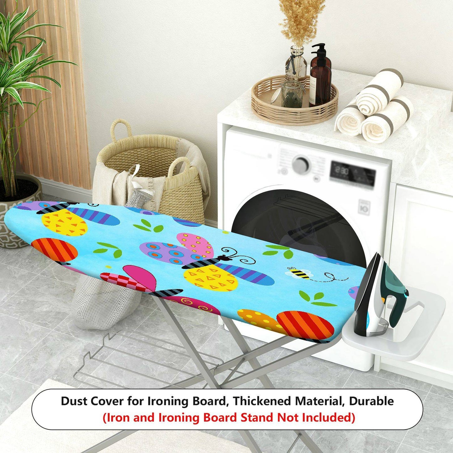 1-Piece Butterfly Colorful Print Fun  Ironing Board Cover, Universal Size, Without Board