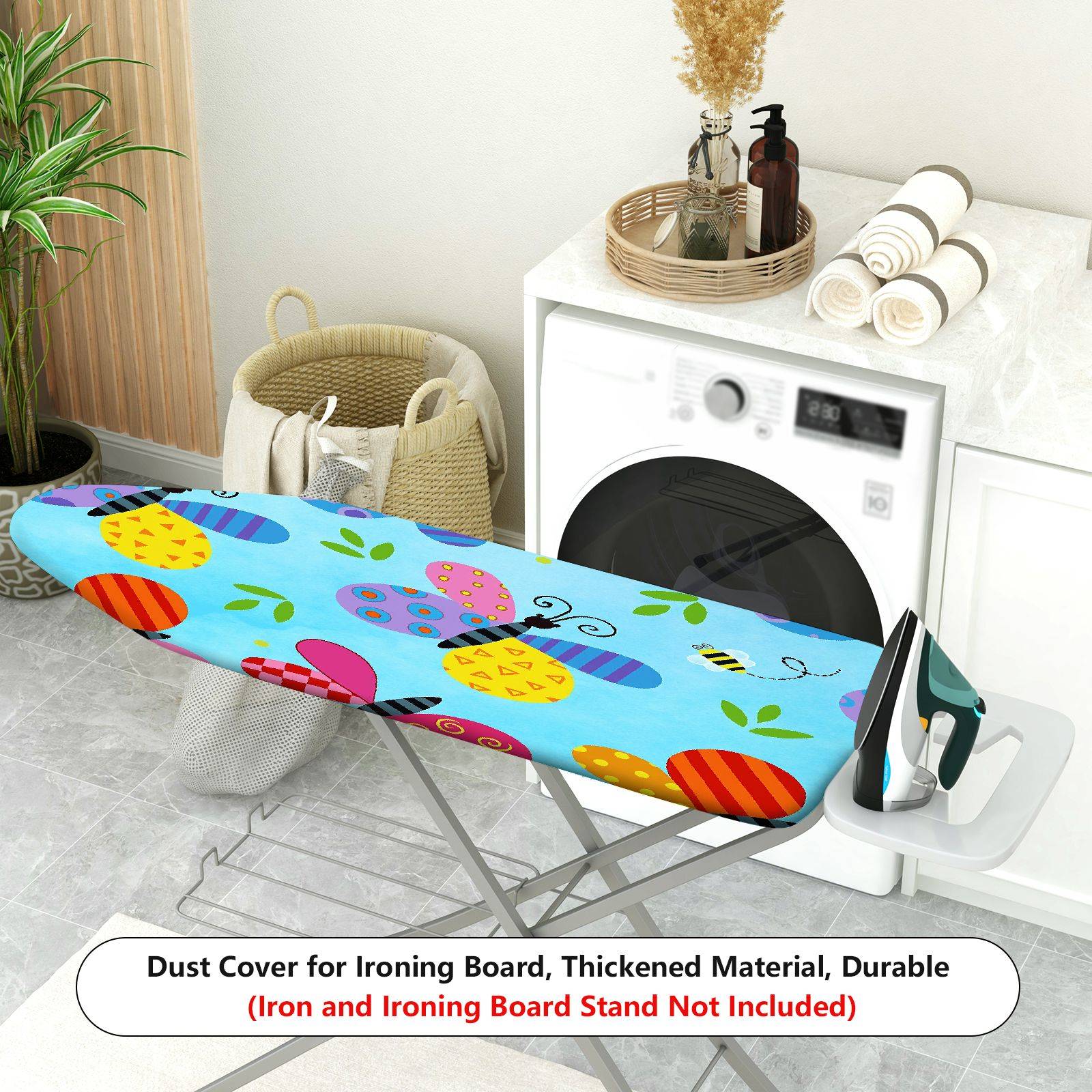 1-Piece Butterfly Colorful Print Fun  Ironing Board Cover, Universal Size, Without Board