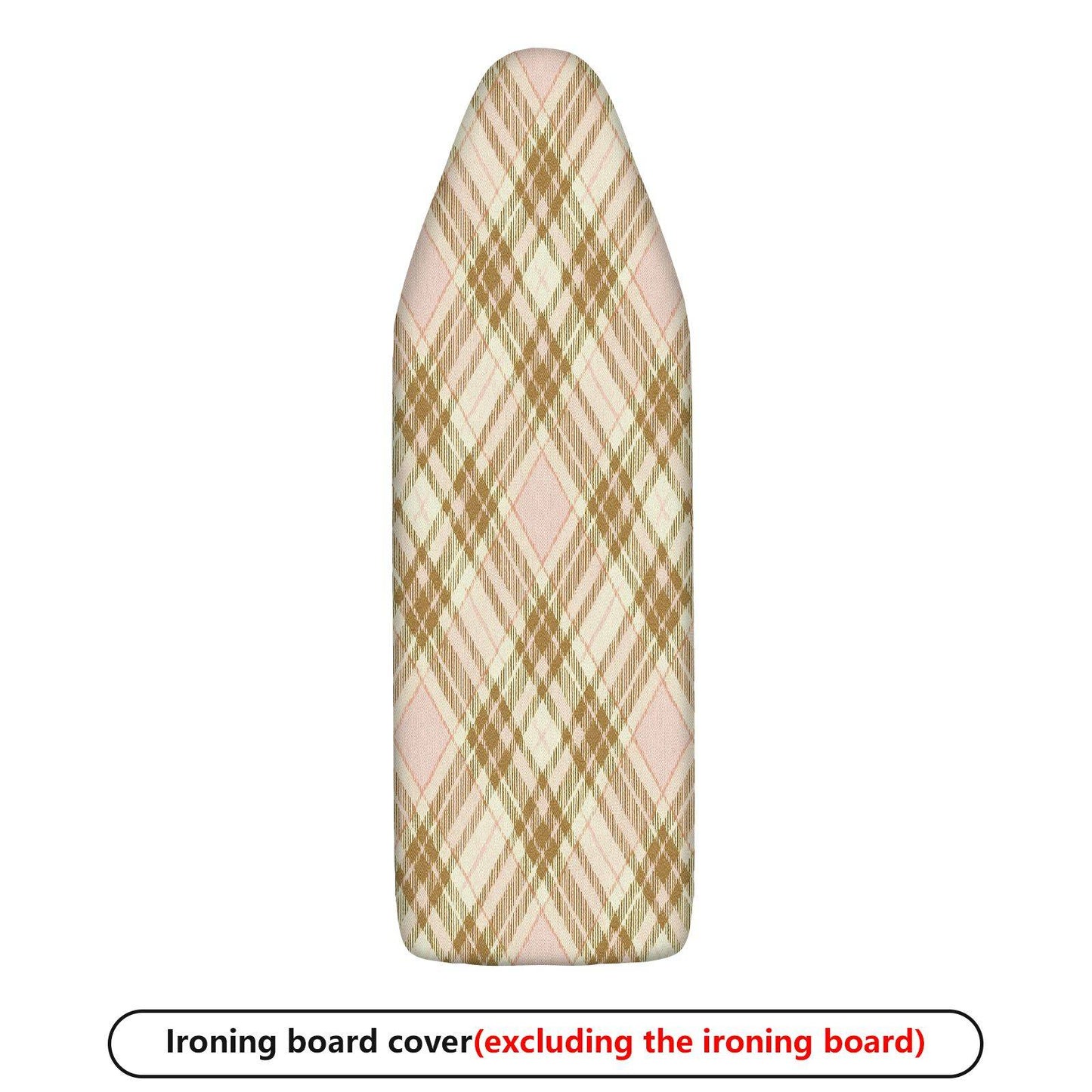 1-Piece Plaid Beige Brown  Ironing Board Cover, Universal Size, Without Board