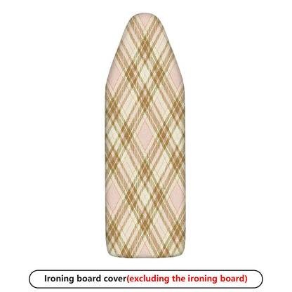 1-Piece Plaid Beige Brown  Ironing Board Cover, Universal Size, Without Board