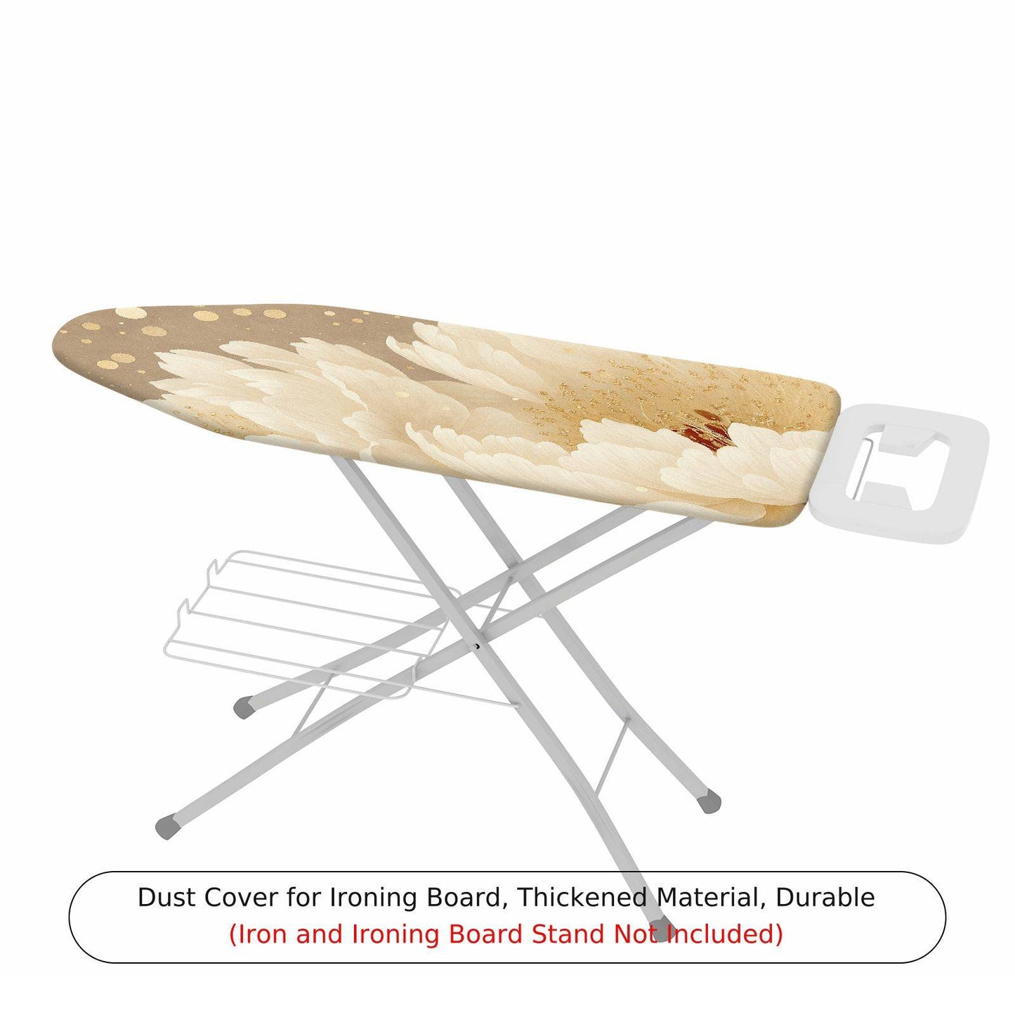 1-Piece Floral Beige Gold  Ironing Board Cover, Universal Size, Without Board