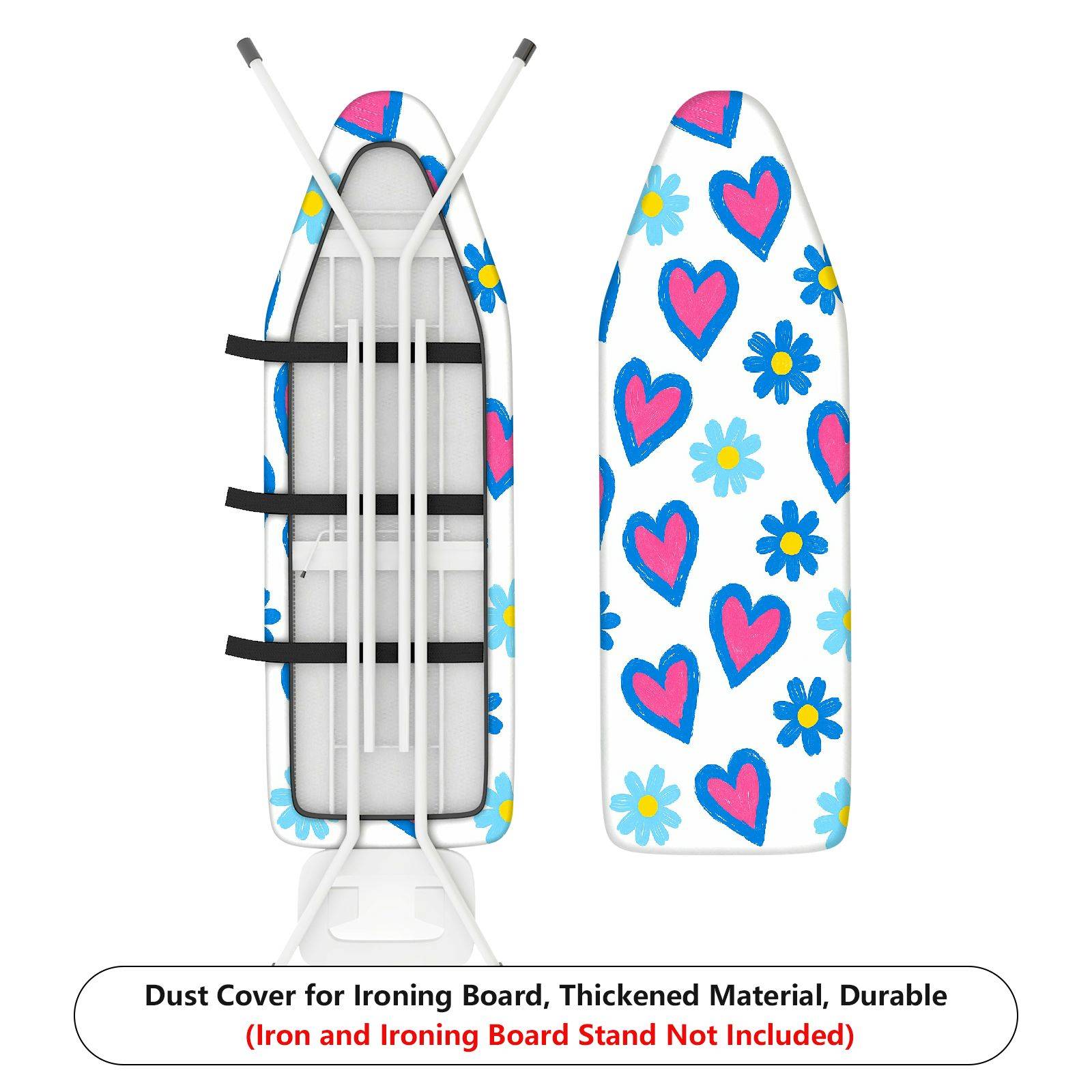 1-Piece Heart Floral Cute  Ironing Board Cover, Universal Size, Without Board