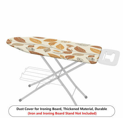 1-Piece Leaf Pattern Autumn Brown Beige  Ironing Board Cover, Universal Size, Without Board