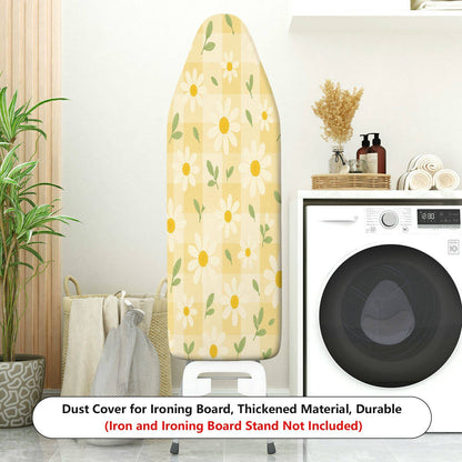 1-Piece Yellow Floral Checker Daisy  Ironing Board Cover, Universal Size, Without Board
