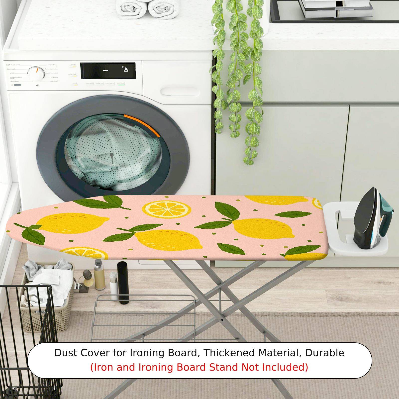 1-Piece Lemon Fruit Pattern Yellow Green  Ironing Board Cover, Universal Size, Without Board