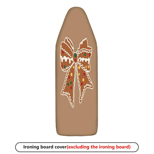 1-Piece Gingerbread Bow Ribbon Christmas  Ironing Board Cover, Universal Size, Without Board