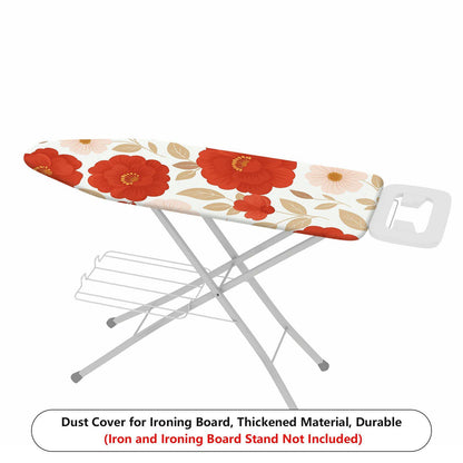 1-Piece Floral Red Beige  Ironing Board Cover, Universal Size, Without Board