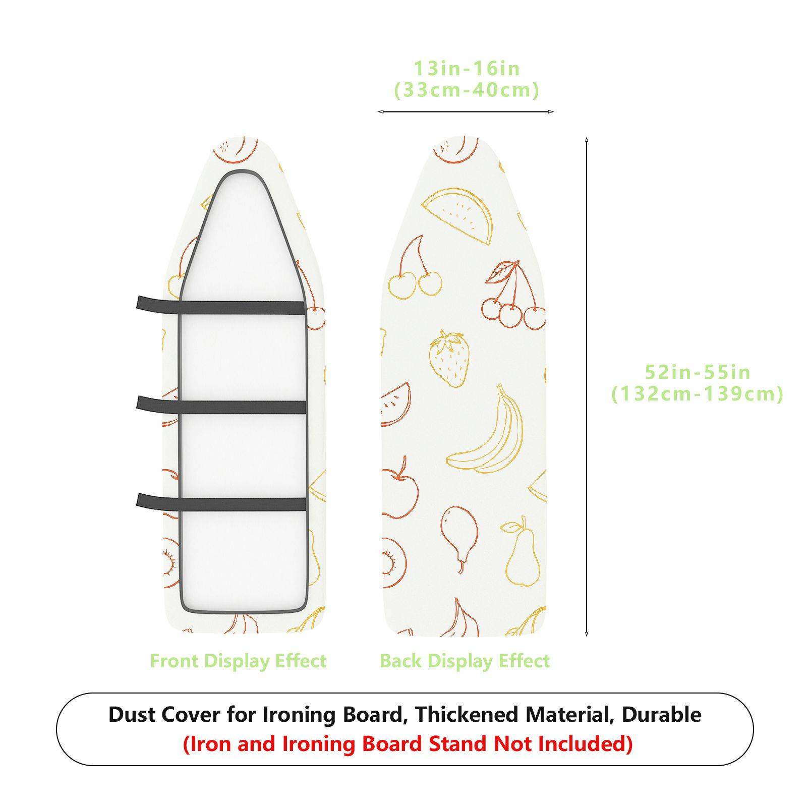 1-Piece Fruit Pattern Decorative Print Graphic  Ironing Board Cover, Universal Size, Without Board